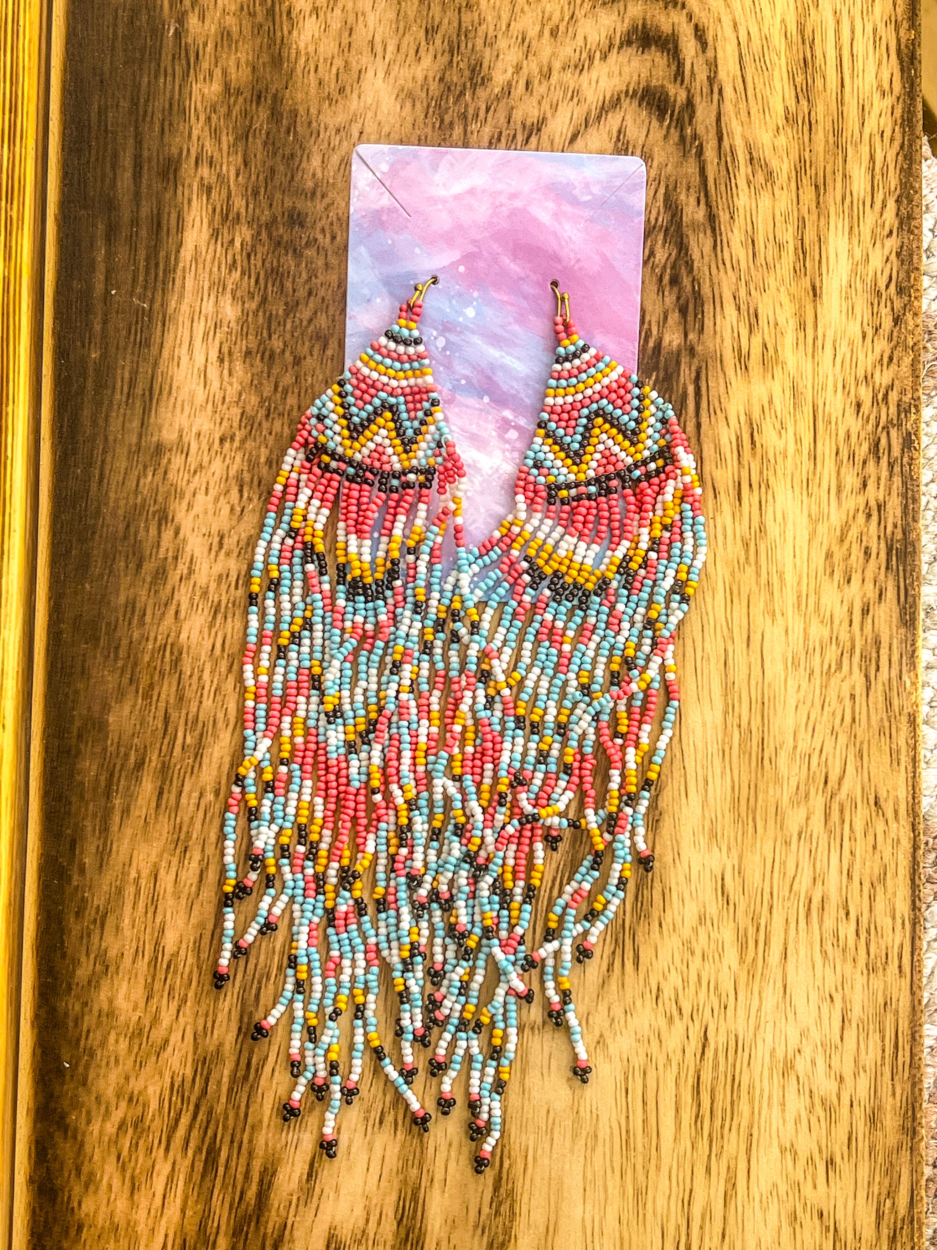 Pink handmade earrings